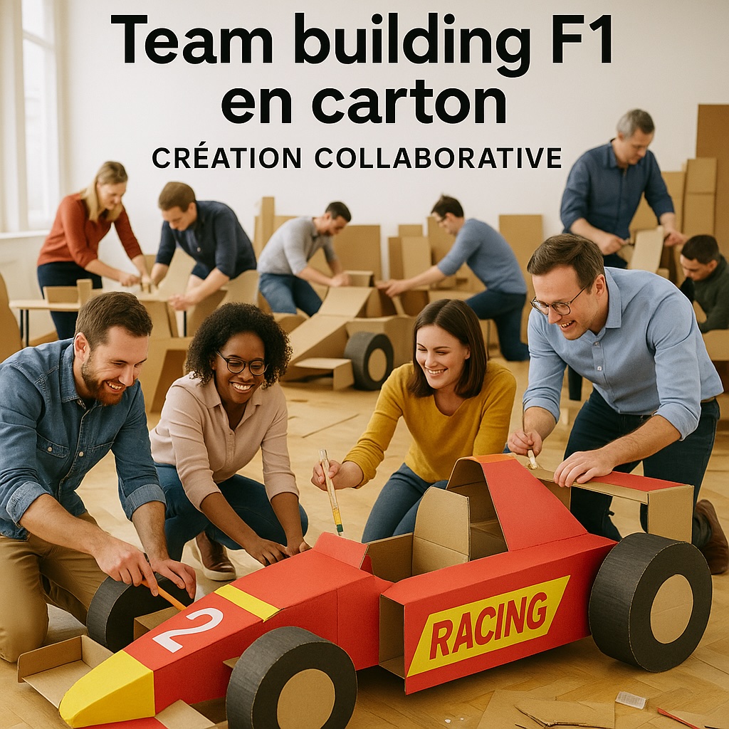 team building F1 en carton
